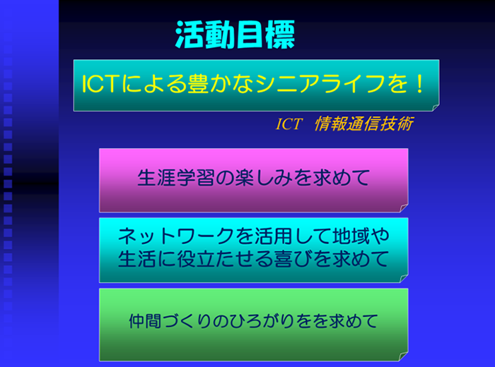 杉村 紀代氏資料スライド2：ICTによる豊かなシニアライフを！