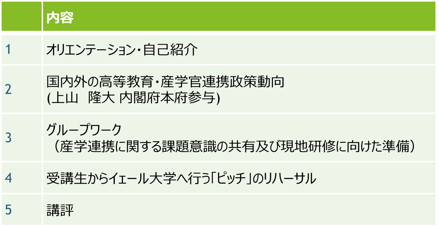国内事前研修プログラム