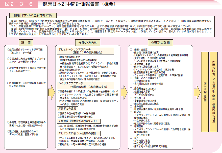 図2－3－6 健康日本21中間評価報告書（概要）