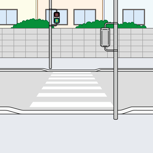 交通安全イラスト集 005 横断歩道のある直線道路 交通安全対策 内閣府