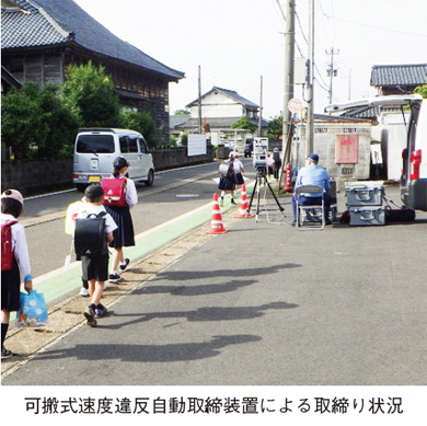 可搬式速度違反自動取締装置による取締り状況