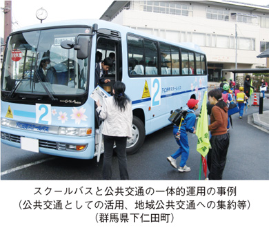 スクールバスと公共交通の一体的運用の事例（公共交通としての活用、地域公共交通への集約等）（群馬県下仁田町）