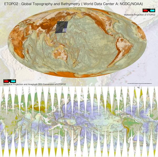 ポスター1：全球三次元海底地形図の画像