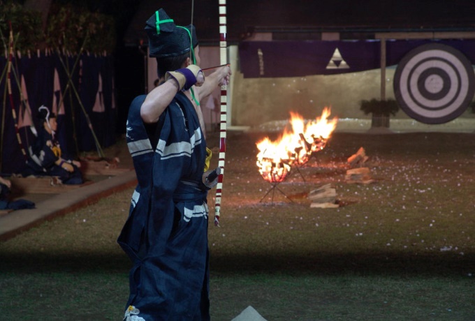 栖林神社の大的始式